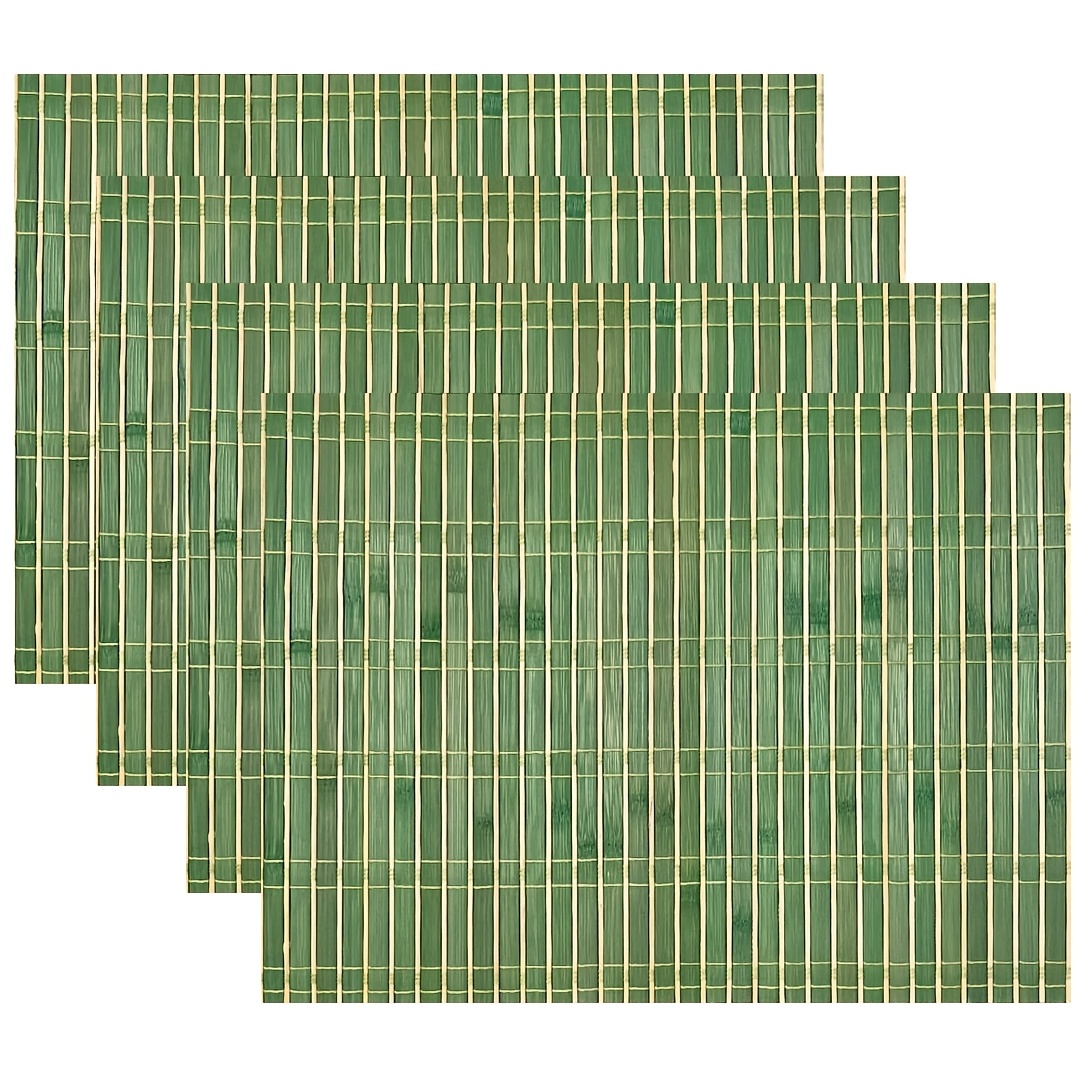 

4pcs, Farmhouse Bamboo Linen Placemat, Washable, Placemat, 12 * 18 Inches, Used For Home Kitchen, Outdoor Party Dining Decoration Placemat