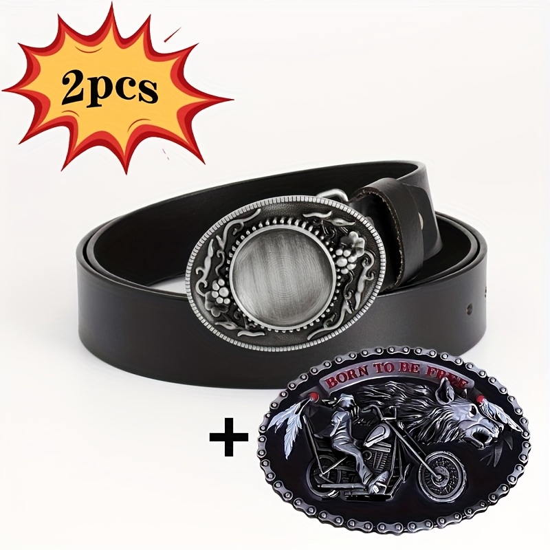 Retro Gothic Leather Belt Set Punk Style Unisex Belts