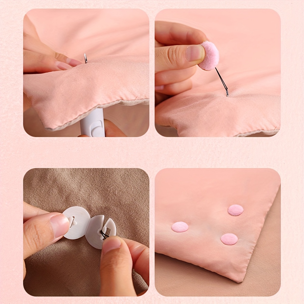 5 7 9pcs quilt   duvet anti slip clips corner anti skid buckles winter bed sheet and duvet cover stabilizers soft and safe without needles detachable pink   with tools details 9