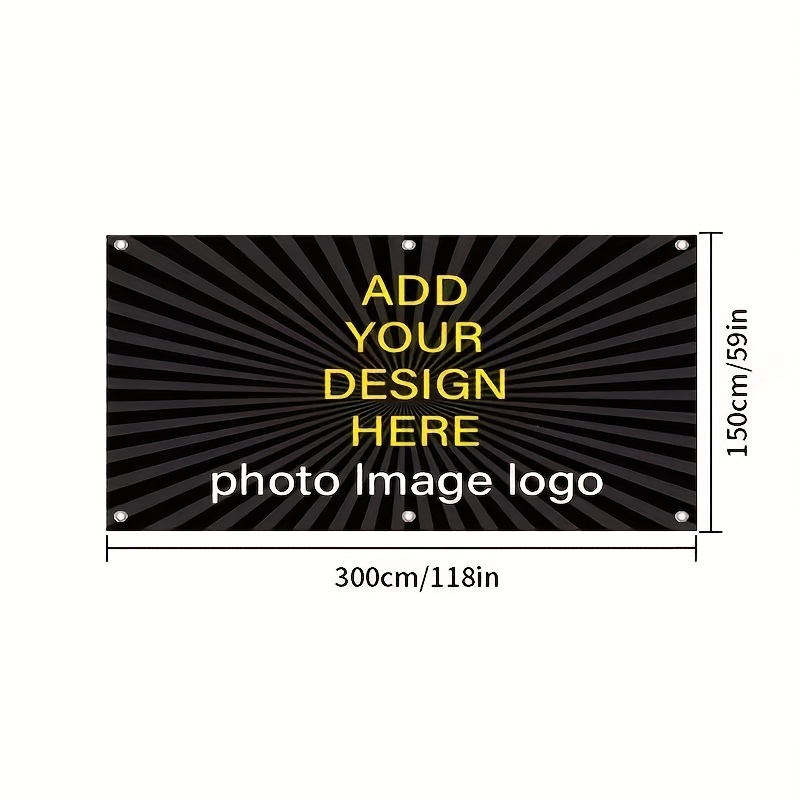 E-shop Anpassbares Outdoor-Campingbanner mit individuellem jeder gewünschten Farbe, Breite 59,06 Zoll, personalisiertes Foto und Design, zur