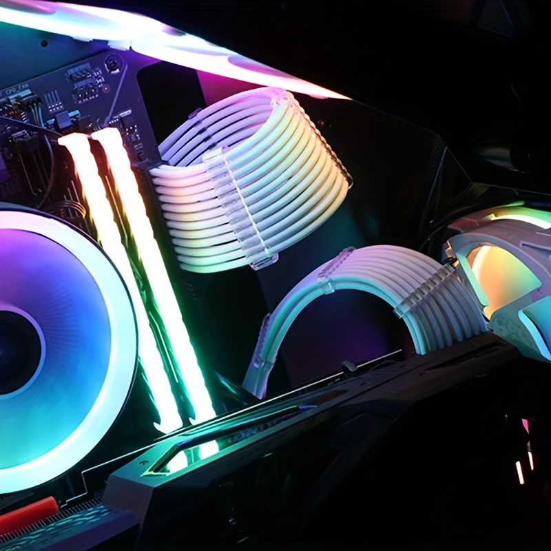 psu extension cable kit atx 24pin pci e 8pin eps cpu 8pin customization mod sleeved supply cable kit details 6