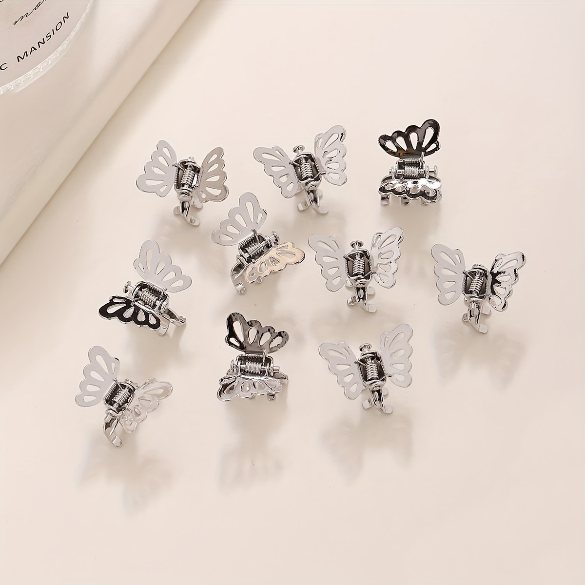 

10pcs/set Vintage Headpiece Mini Metal Butterfly Hair Clip Hairpin Fashionable Mini Hair Accessory