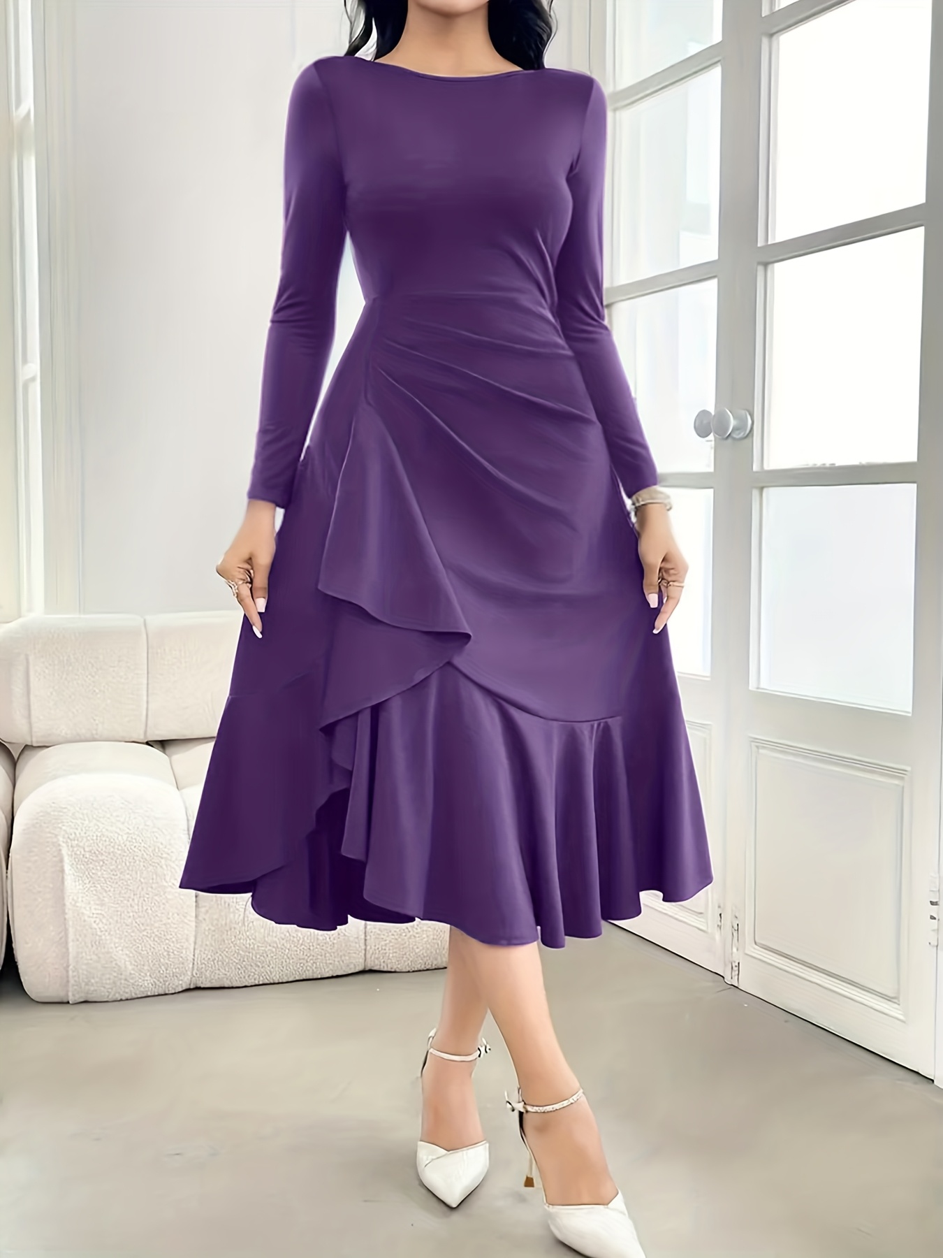 purple dresses sold on Temu Canada