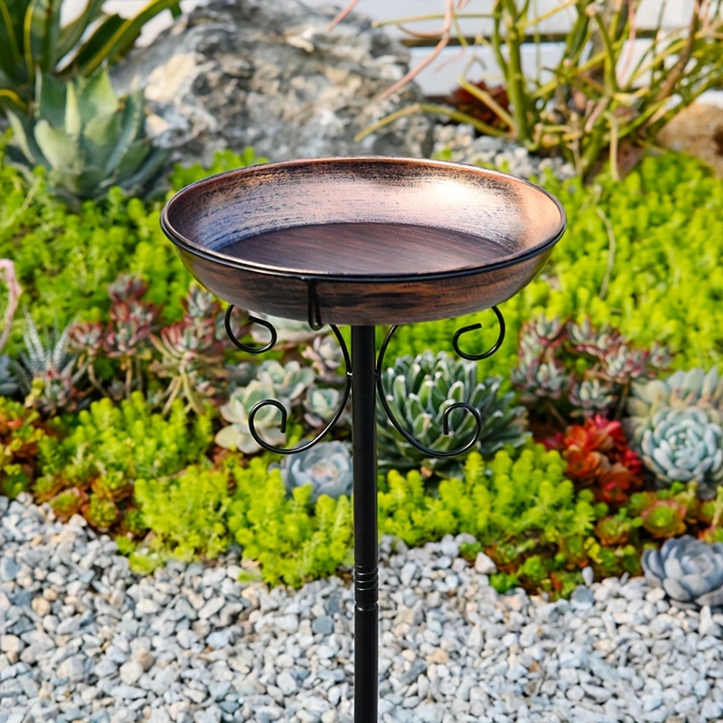 Metall-Vogelbad – 5-strahlige Basis, Höhenverstellbar, 30 Cm Schale, Für Garten, Terrasse & Rasen