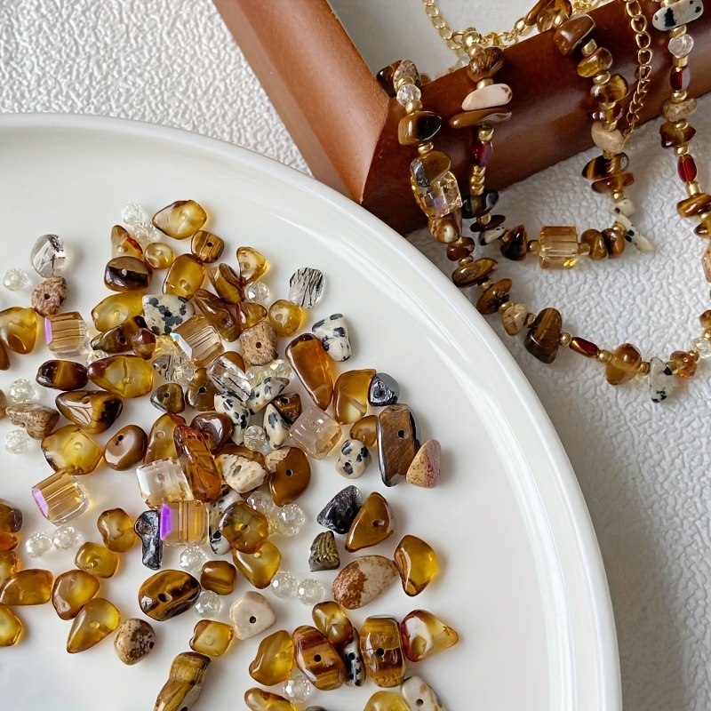80 Vintage-Style Mixed Straight-Hole Beads for DIY Jewelry Making