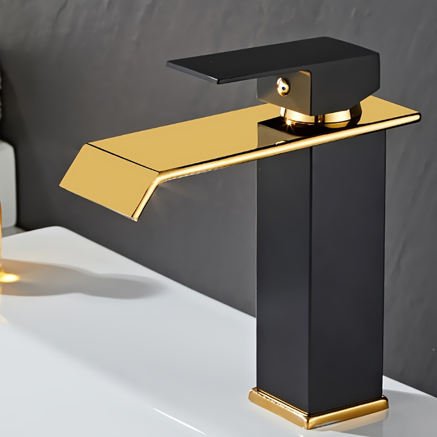 Image of Bathroom Waterfall Faucet Sink Basin Tap European Wide Mouth Cold Hot Faucet