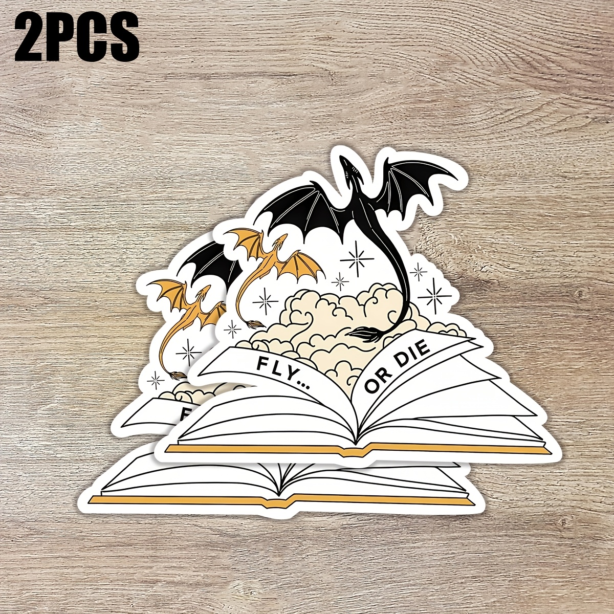 

Set Of 2 Stylish Stickers Wing, Featuring A Dragon From The Book. Great For Book Enthusiasts, Decorating Kindles, Notebooks, Or Water Bottles, And An Gift Option.