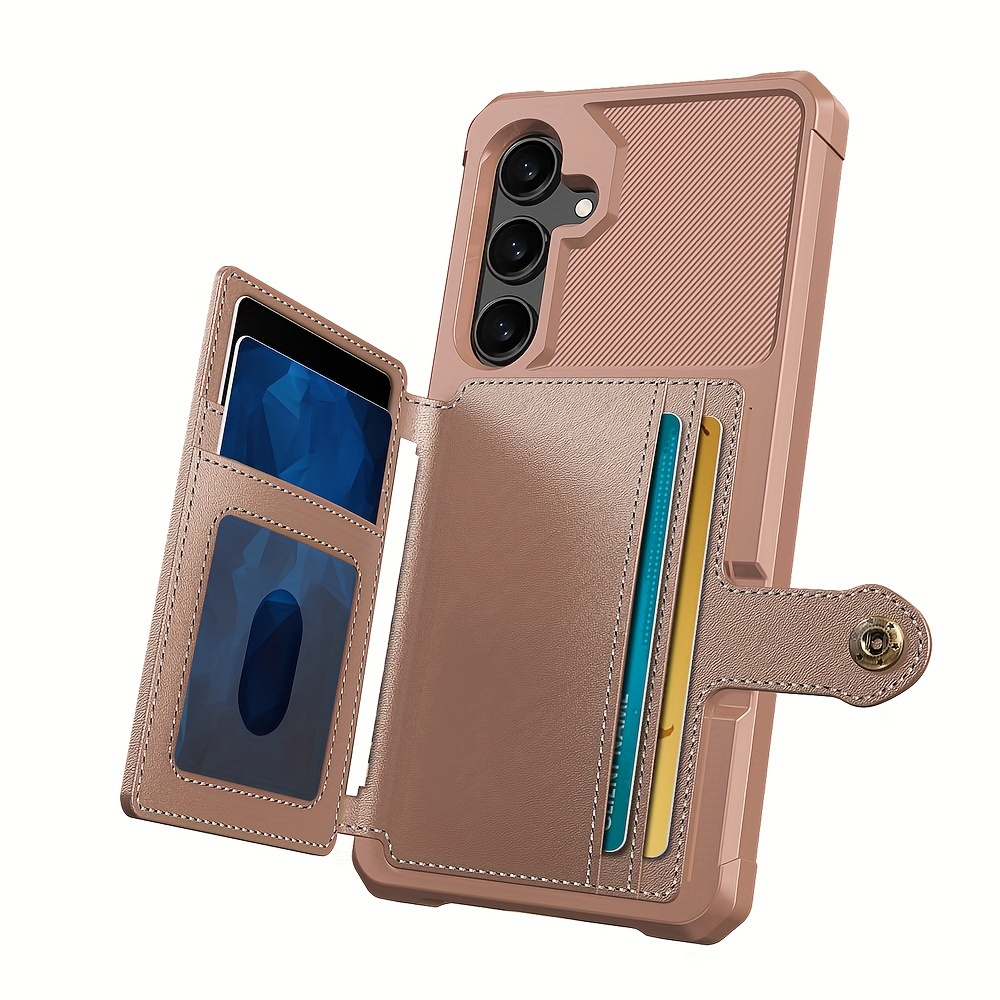 ZM03 Card Holder Faux Leather Case for 5G 5G Mobile Phone, with Card Slot, Compatible with Magnetic Car Mount, Heavy Duty Shockproof Durable Soft TPU Back Faux Leather Flip Wallet Cover - Image 11