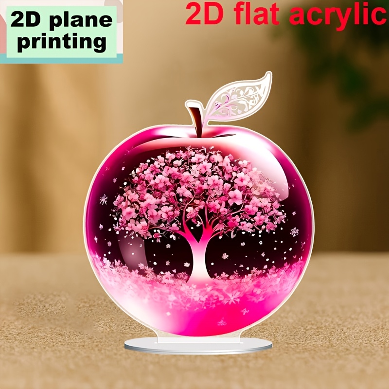 TEMU 2d Flat Acrylic Decorative Art, Cherry Acrylic Ornament, Suitable For Garden, Porch, Room, Windowsill, Desk, Multifunctional Desktop Decoration,