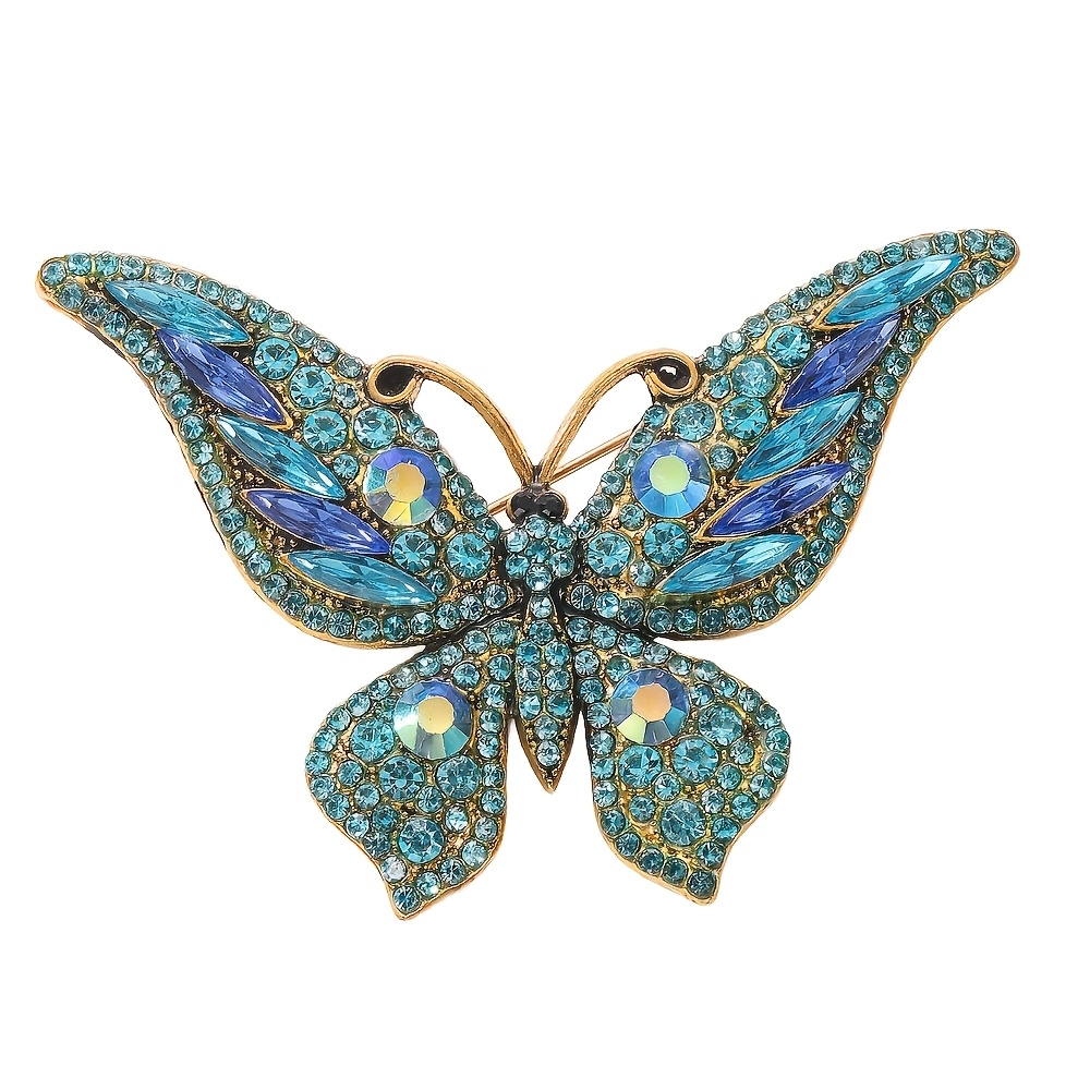 TEMU Cette broche présente un design vintage avec des strass en cristal disponibles en six couleurs, parfaite . C'est un accessoire de mode haut de