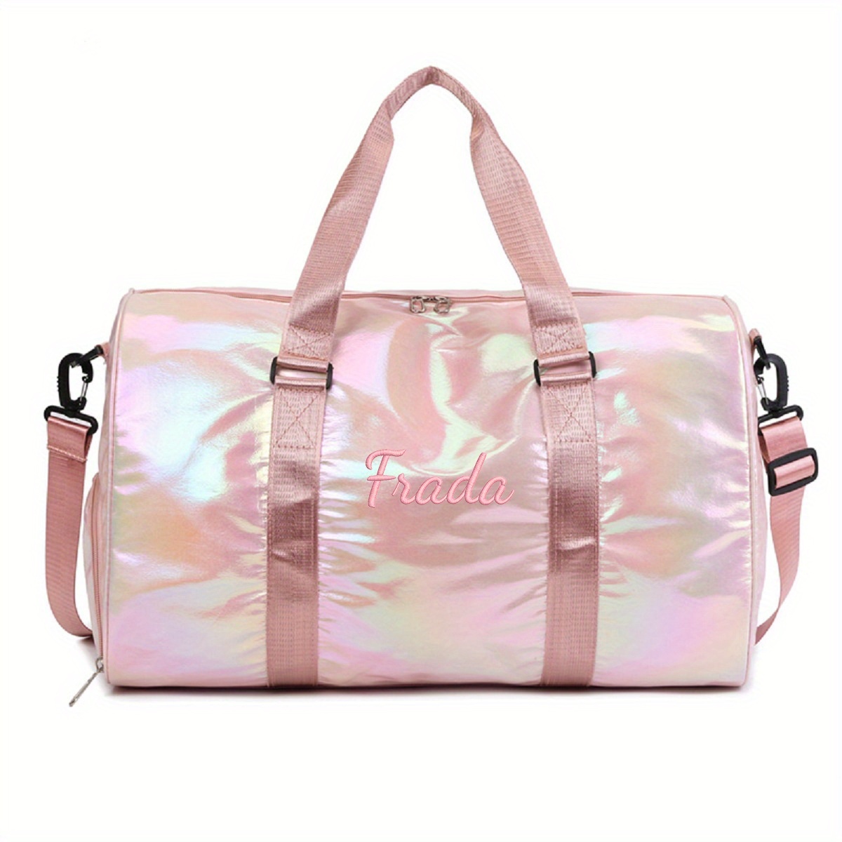 E-shop 1 Stück Stickerei Personalisierung Hochkapazität Reisetasche, Sporttasche mit Schuhfach, Sport Duffle Bag für Damen, Reise- Fitness-Tasche für