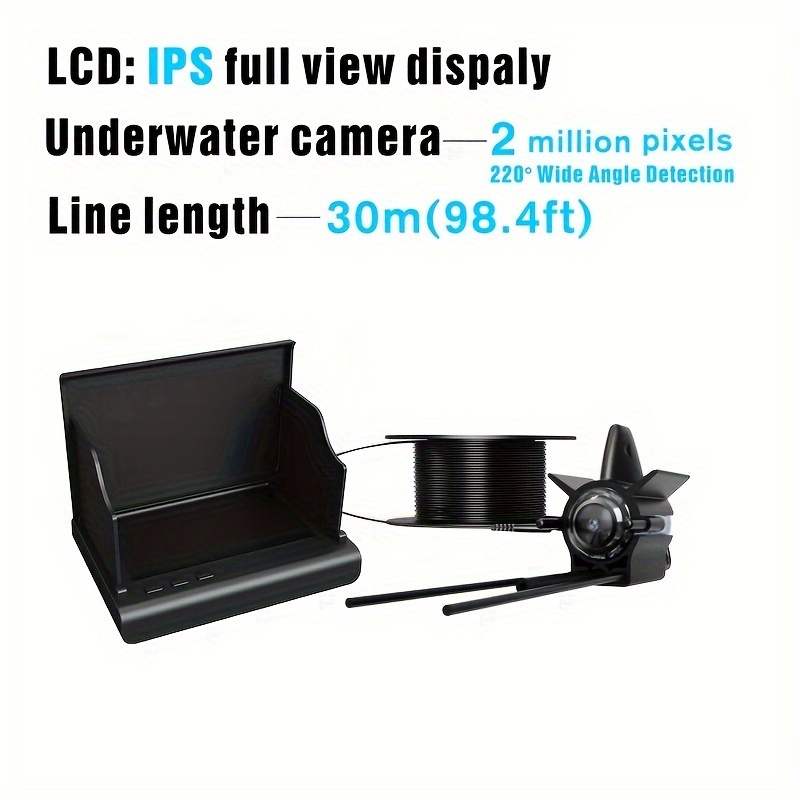 1500lux Underwater Fishing Camera Infrared Led Ips Monitor - Temu