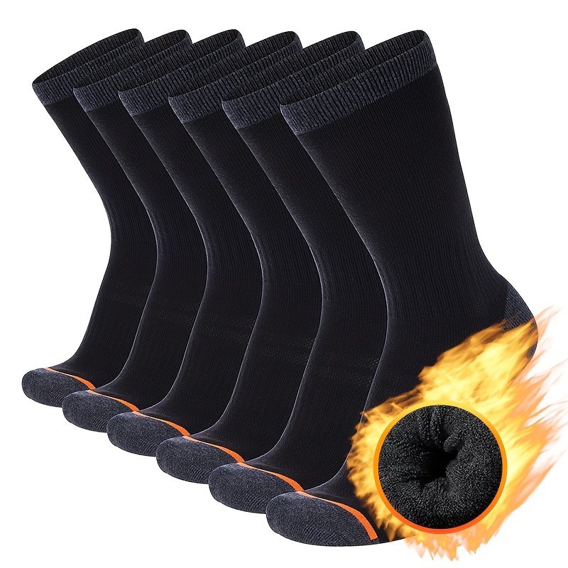 

3 Pairs Men's Socks, Solid Color, Knit Fabric, Polyester 97%, Spandex 3%, Hand Wash Only, Sweat Absorbent Crew Socks