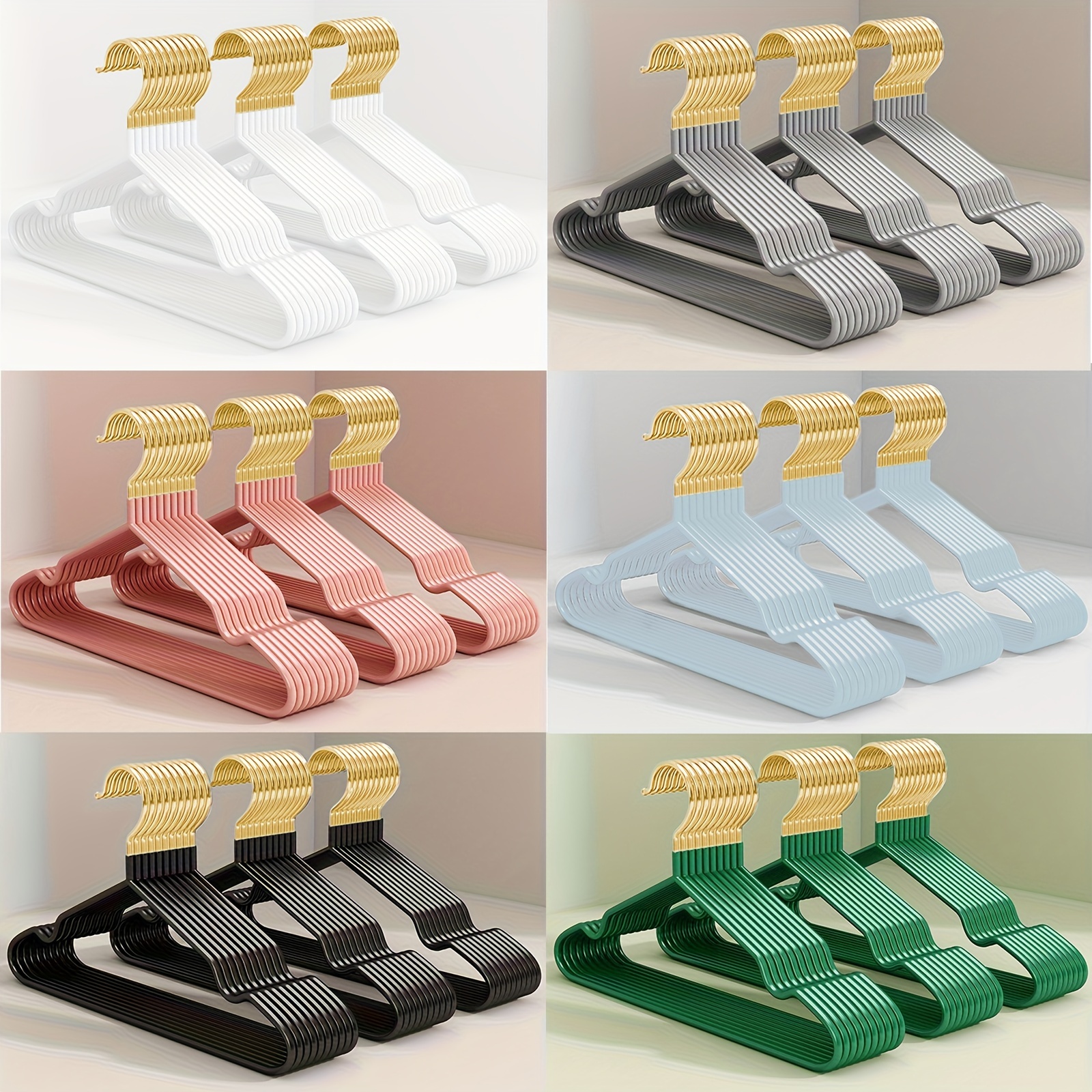 

60/30/10pcs Golden Metal Clothes Hangers, Space Saving Metal Hangers, Metal Coat Hangers, Standard Suit Hangers, Daily Use, Holiday Gifts, Christmas Gifts