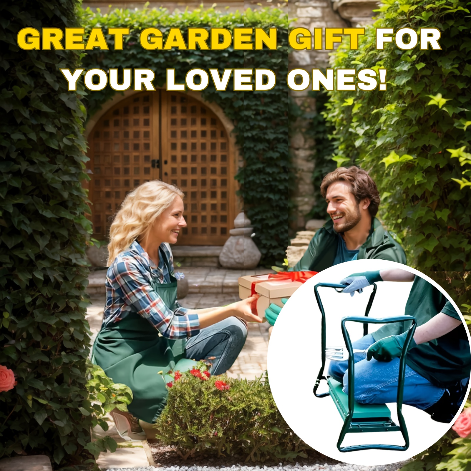 Heavy Duty Foldable 2-in-1 Garden Kneeling Chair W/ 2 Tool Bag - Gardening Bench For Kneeling And Sitting To Prevent Knee & Back Pain - Storage Benches, Gardening Gifts For Women, Grandparents, Seniors, Mom & Dad