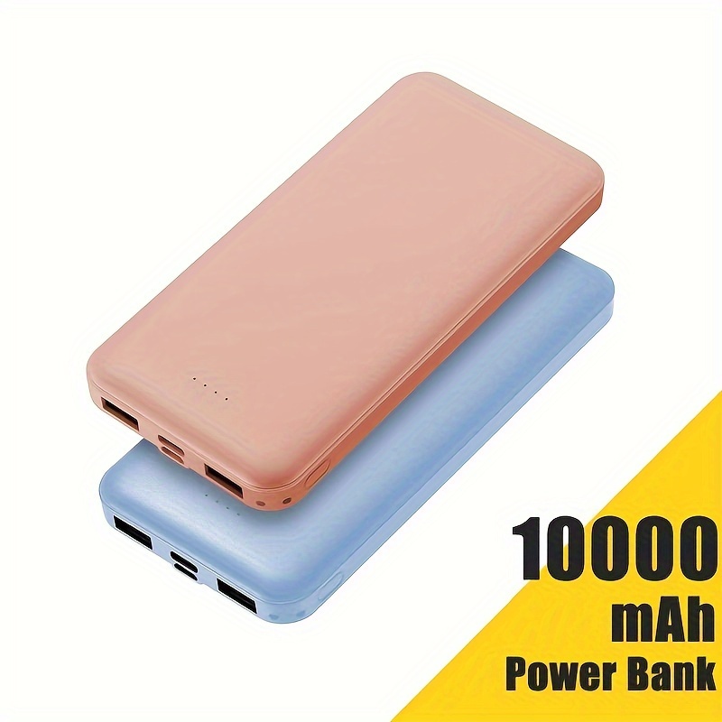 

New 1 Pack Multicolor Optional 10000mah Dual Usb Portable Charger, Usb-c Fast Charging Power Bank, Backup Charger For Iphone, Galaxy S22, Pixel And More