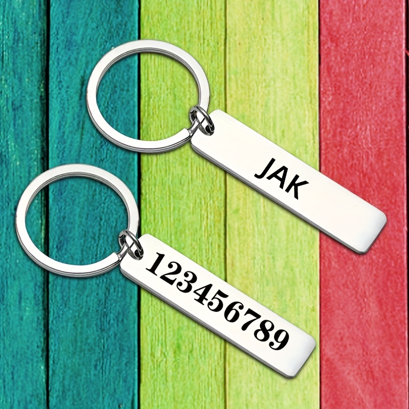 Image of 1pc, Personalized Stainless Steel Keychain With Engraving For Phone Numbers, A Custom Anti-loss Label Ideal For Keys And Wallets