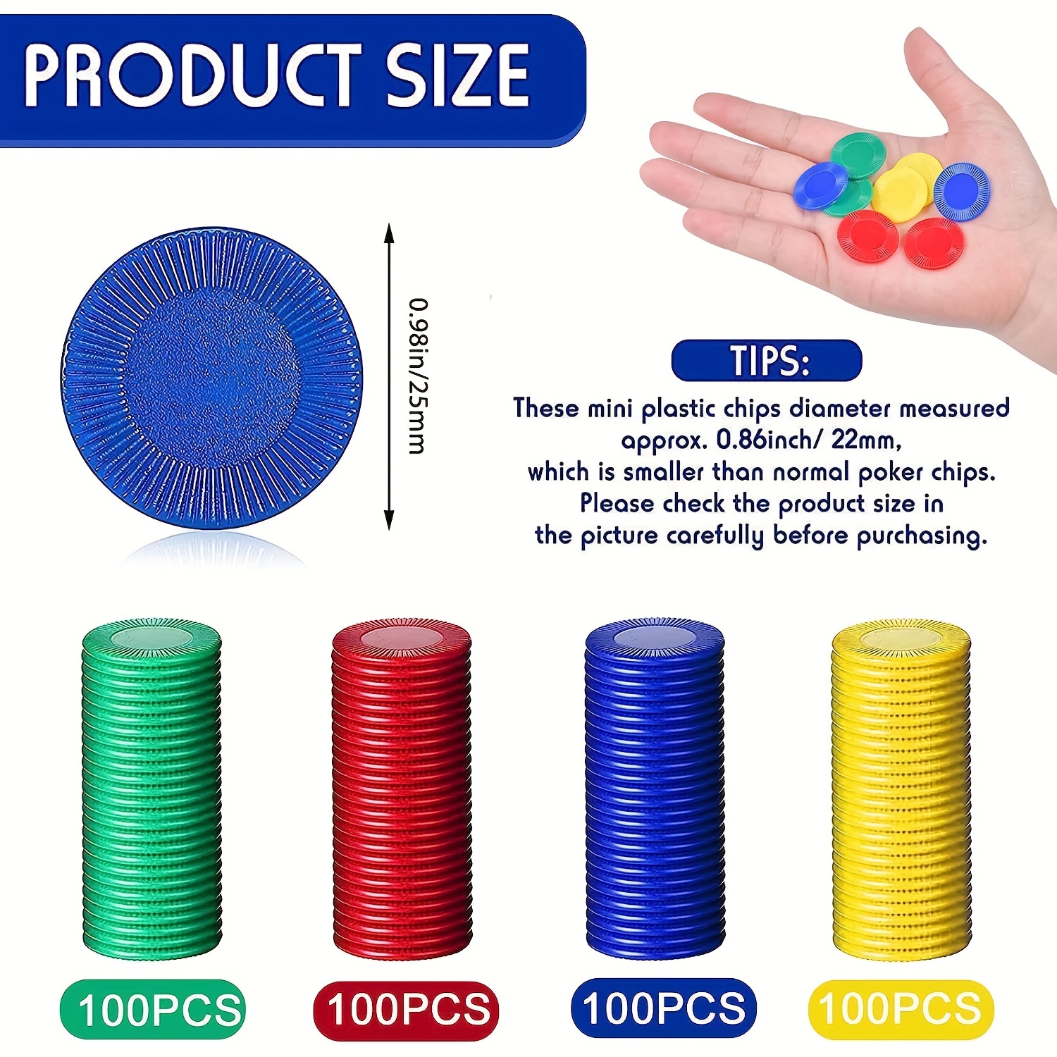 Durable PS Plastic Coin Set, 400pcs for Games