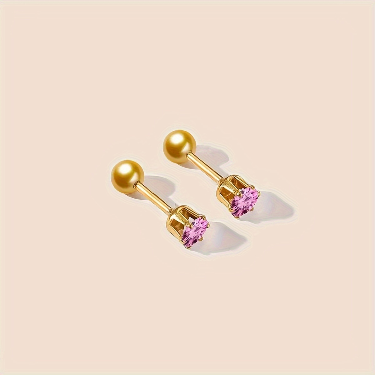 Fashionable Zirconia Hypoallergenic Small Stud Earrings