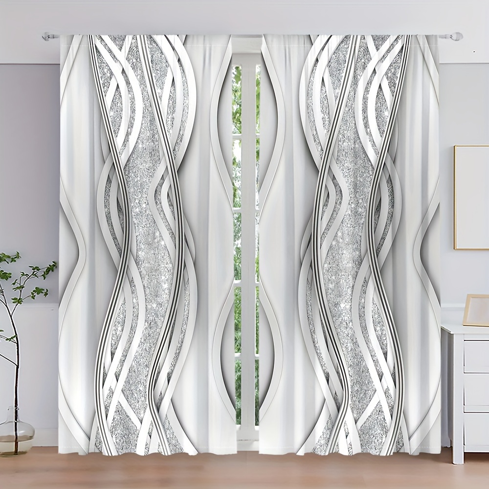 

2pcs Rod Pocket Design Curtains, Decorative Window Drapes, Window Treatments For Bedroom Living Room, Home Decoration, Room Decoration