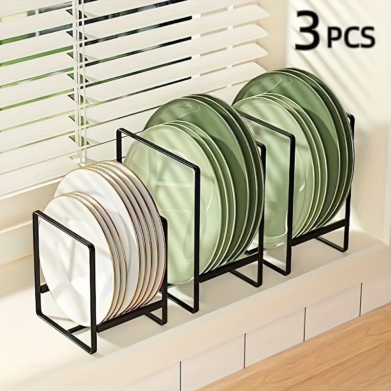 Kitchen Storage Essential: 3* Dish Rack, Vertical Plate Organizer, Built-In  Cabinet Utensil Holder, Cabinet Utensil Organization, Built-In Ca
