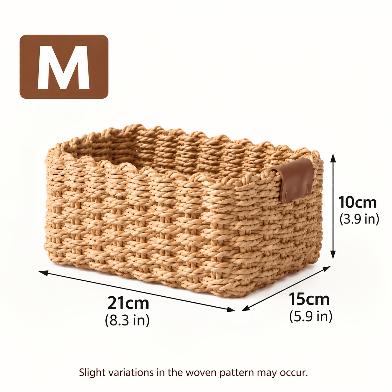 TEMU Panier de Rangement Tissé WONGIRL en Corde de Papier Robuste et Tissage Élégant - Petit Panier à Dessus Ouvert Adapté pour Salle de Bain,
