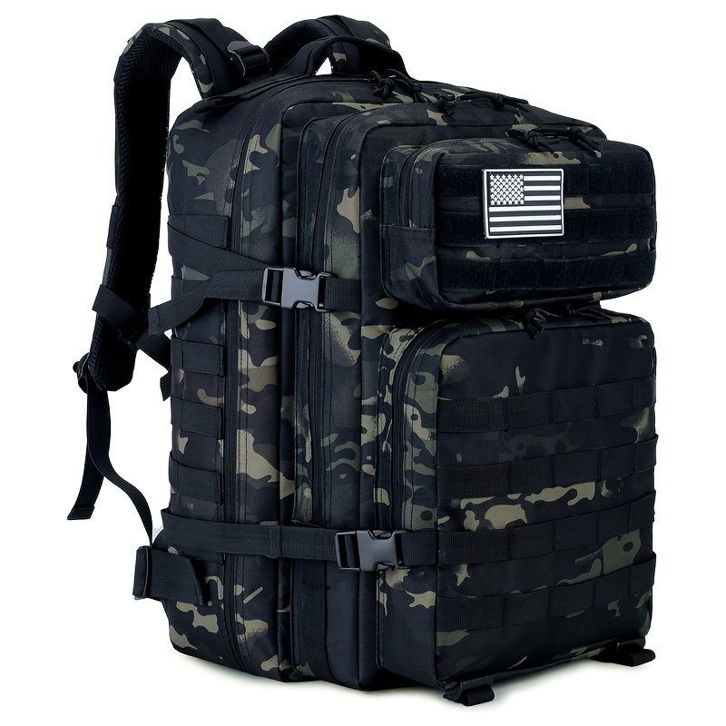 [Tactical Backpack] WUIGONG 45L Tactical Backpack | Durable Polyester, Molle System, Multi-Compartment Outdoor Bag for Camping, Hiking, Trekking & Daypack with Laptop Sleeve