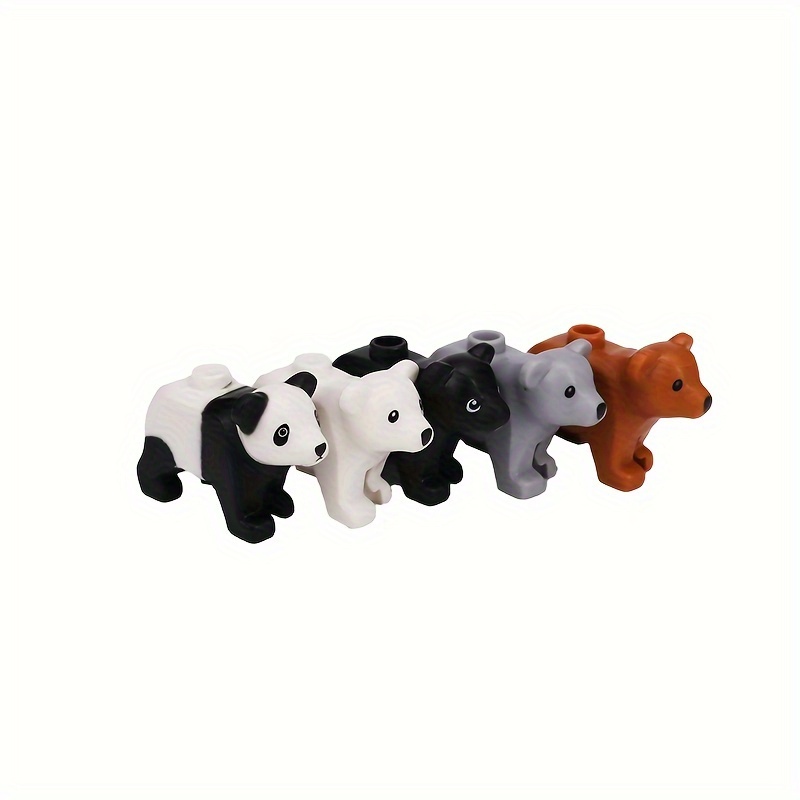 Zoo Animals Building Blocks Panda Brown & Bear Toy
