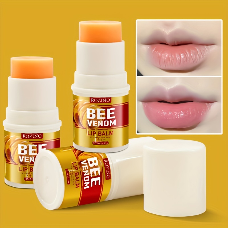 3.8 Bee Venom Lipstick Moisturizing, Transparent, Shiny, Soft, Light, Instant Hydration, Smooth, Easy Absorption, Lip Care, Softening And Balancing Lip Skin