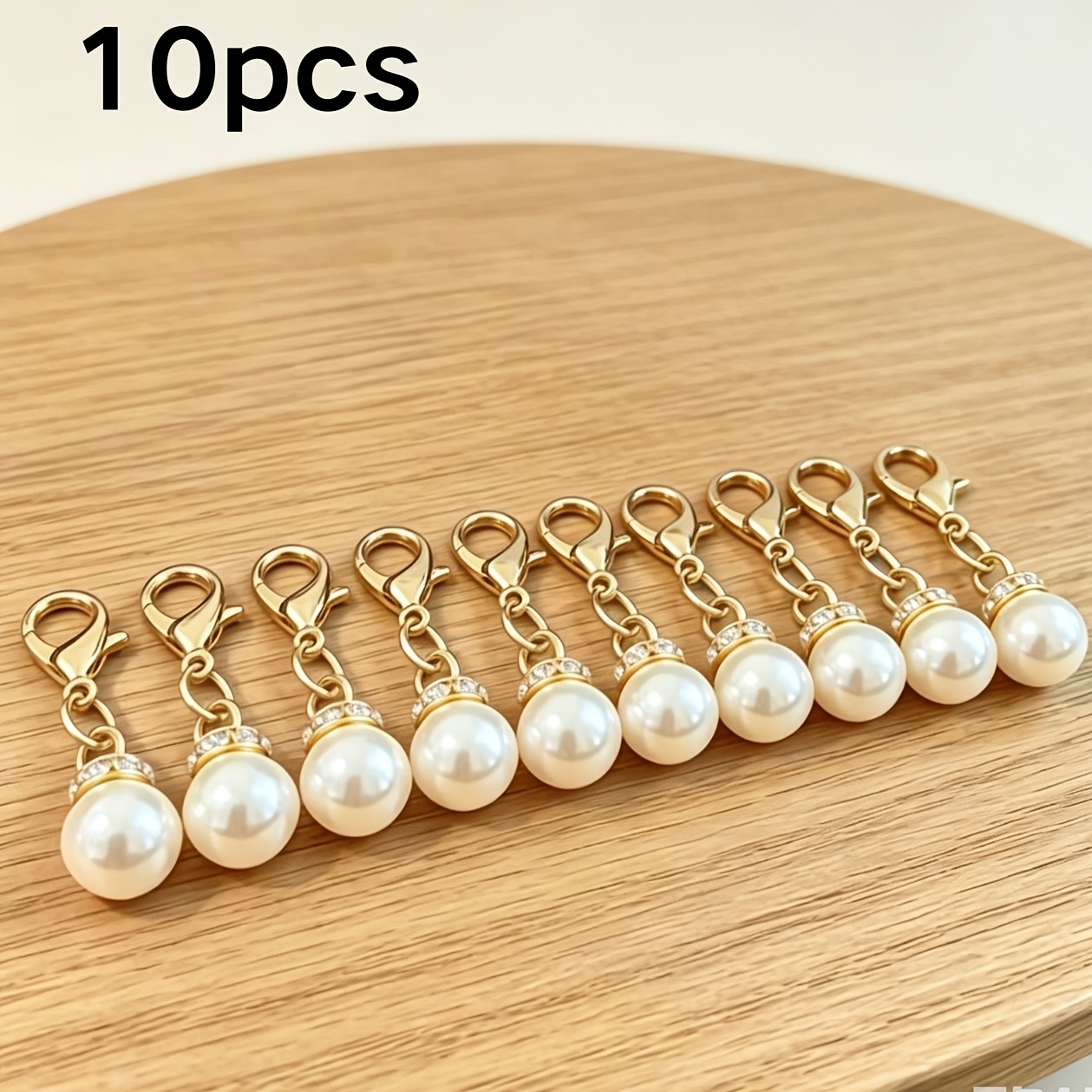 TEMU 10pcs Light Luxury Versatile Shoe Bag Additions Keychains | Luxury Shoe Charms | Lobster Clasp Pendants With Rhinestones - Fashionable Bag And
