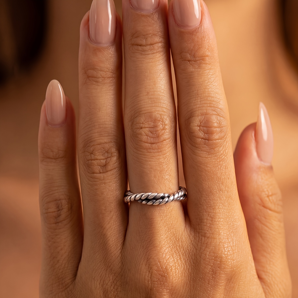 Double Strand Twisted Vintage Ring, Perfect Gift for Special Occasions