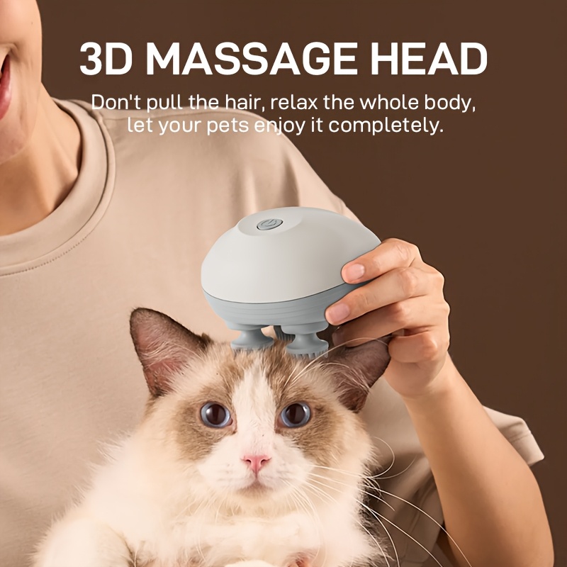 Masajeador Inteligente de Cuero Cabelludo con Cabeza Rascadora para Mascotas y Dispositivo Eléctrico Mini para Estimulación Meridiana