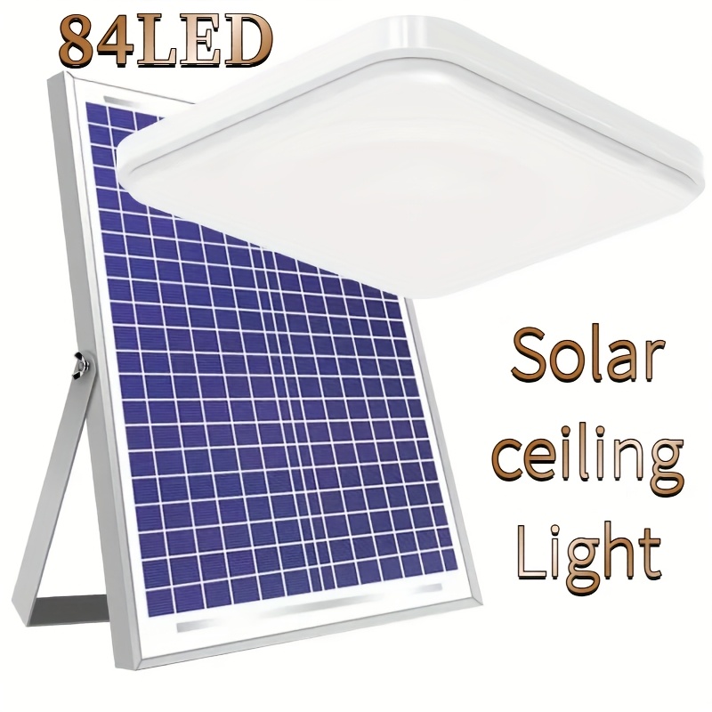 

Solar Ceiling Light With Remote - 40/84 Led, Adjustable Square Panel, Dual For Kitchen, Bedroom, Yard, Office Decor - & Energy , Homes, Bars, Restaurants And Hotel Décor