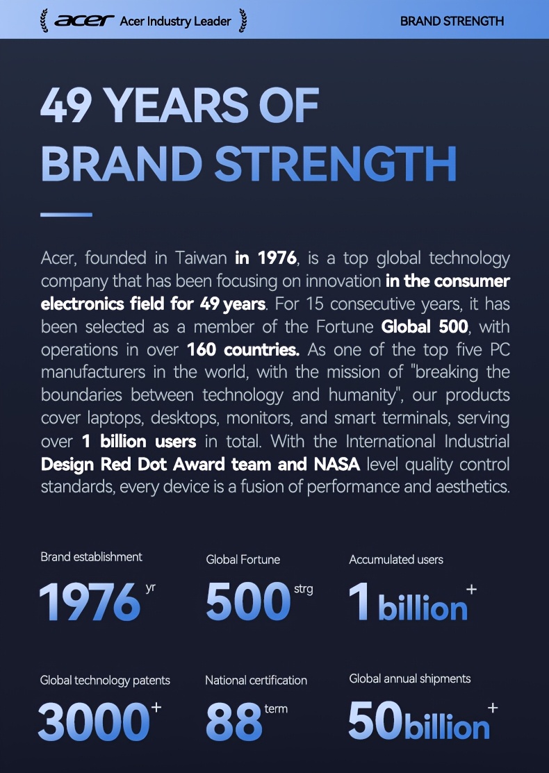 ACER TWS Wireless Earbuds with Deep Noise Reduction - 50h Long Standby, Low Latency, HIFI Stereo Sound, Touch Control, Rechargeable Lithium Battery, Ideal for Running & Sports, Sports Headphones|Ergonomic Design|Durable Plastic