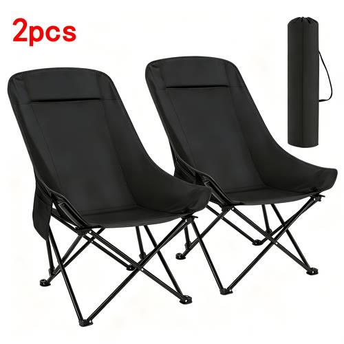 outdoor camping chair recliner foldable portable chair set with side pockets suitable for outdoor fishing hiking backpacking picnics beach travel supports up to 250 lbs with a storage bag