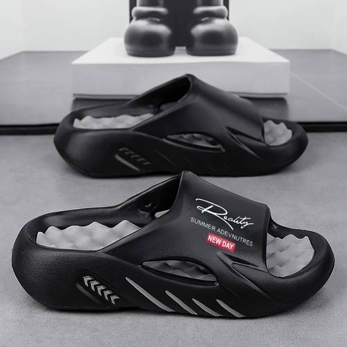 mens new style slippers for summer 2025 featuring non slip soles massage function durable and fashionable design suitable for couples breathable and driving or beach