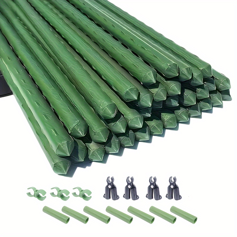 

29pcs Plant Climbing Frame Plastic Outer Layer Steel Pipe Inner Layer Diameter 0.31inch Thin Steel Pipe Not Easy To Suitable For Gardening Climbing Plants Planting With 3 Accessories