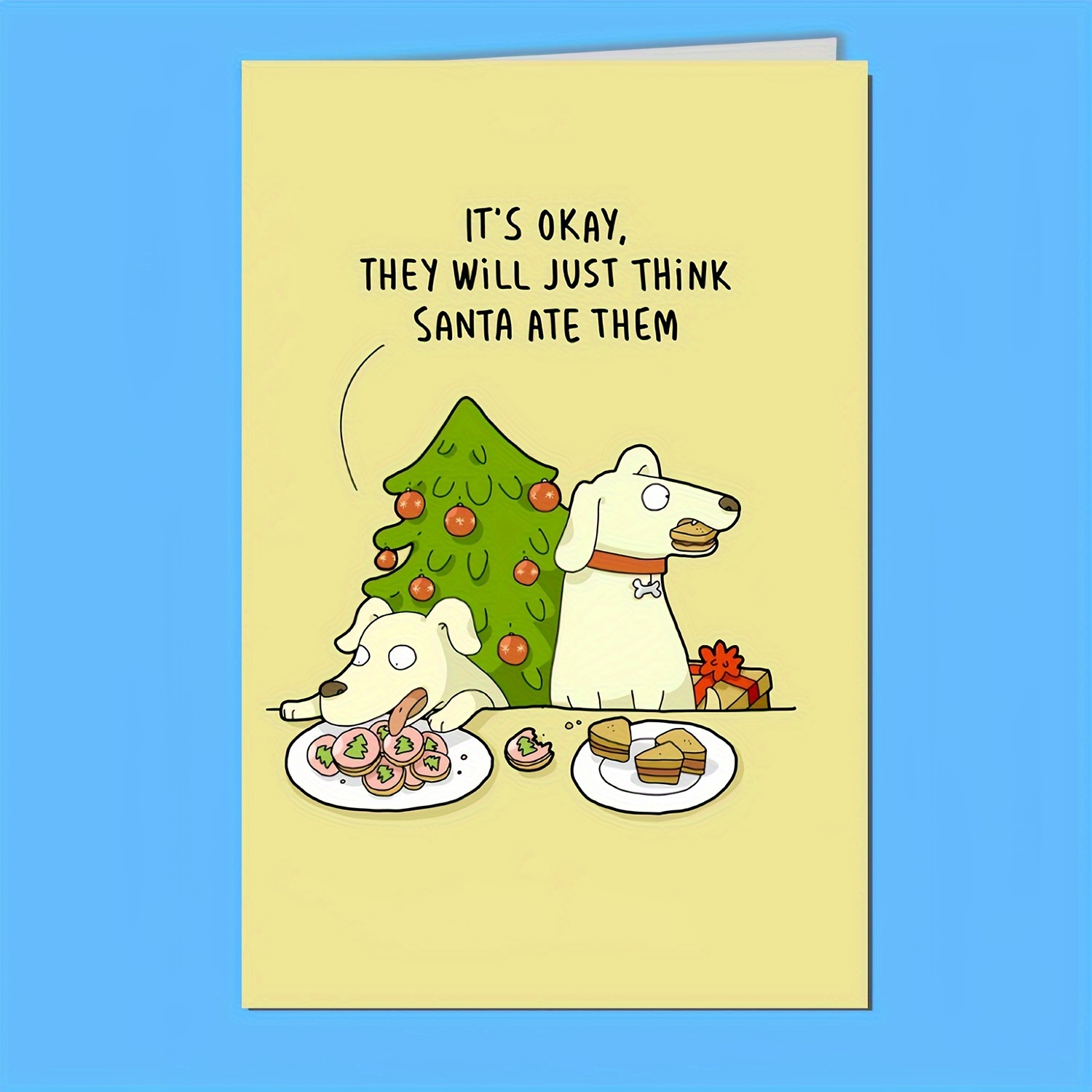 

Festive Christmas Card: Humorous Dog Illustration & Text - Perfect For Sending To Family, Friends, Siblings, Or Anyone For Christmas, Birthday, Friendship Day, Or Any Occasion - Includes Envelope