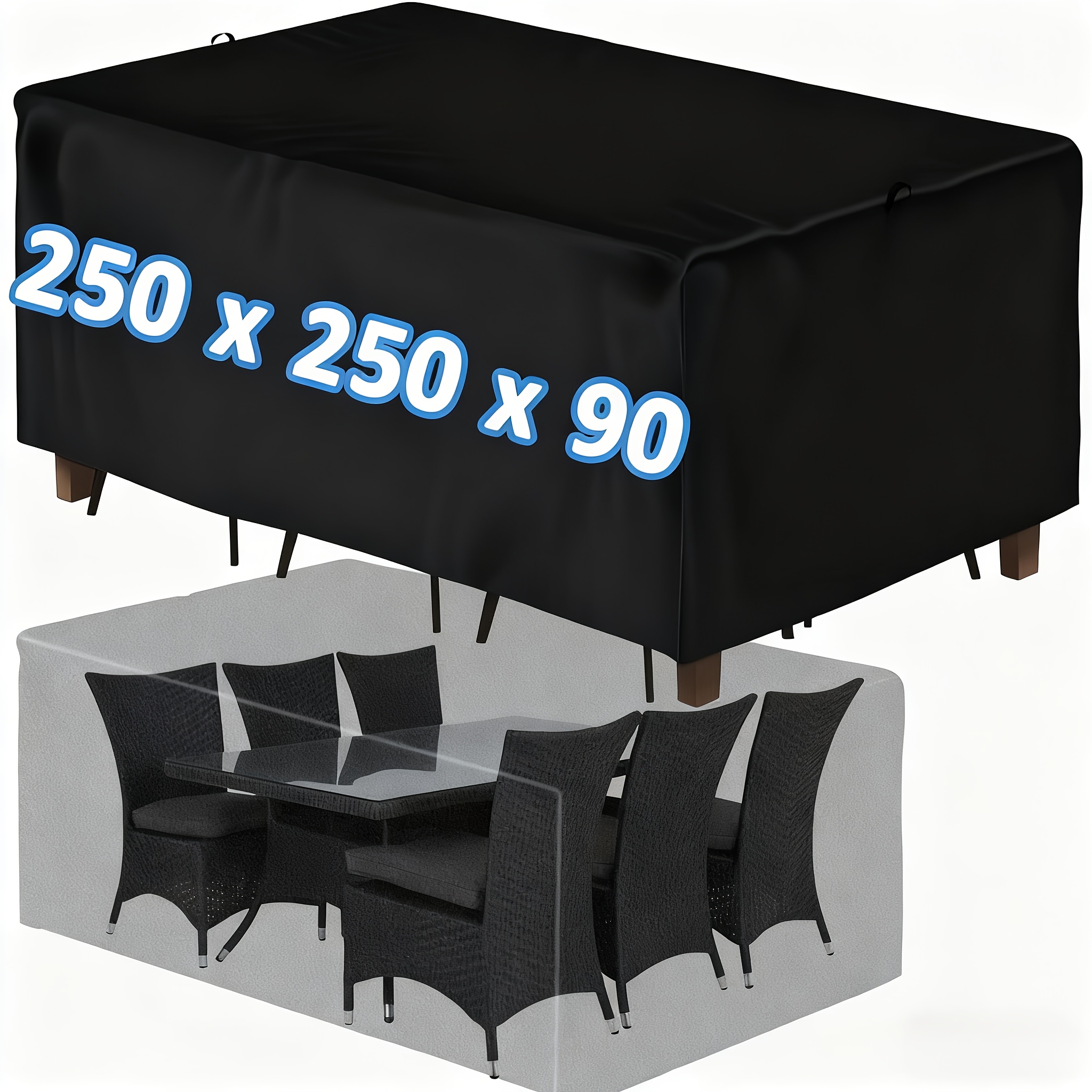 Image of Garden Furniture Cover, 210d Oxford Cloth Protective Cover For Garden Table Seating, Spring/summer/autumn/winter Durable Cover