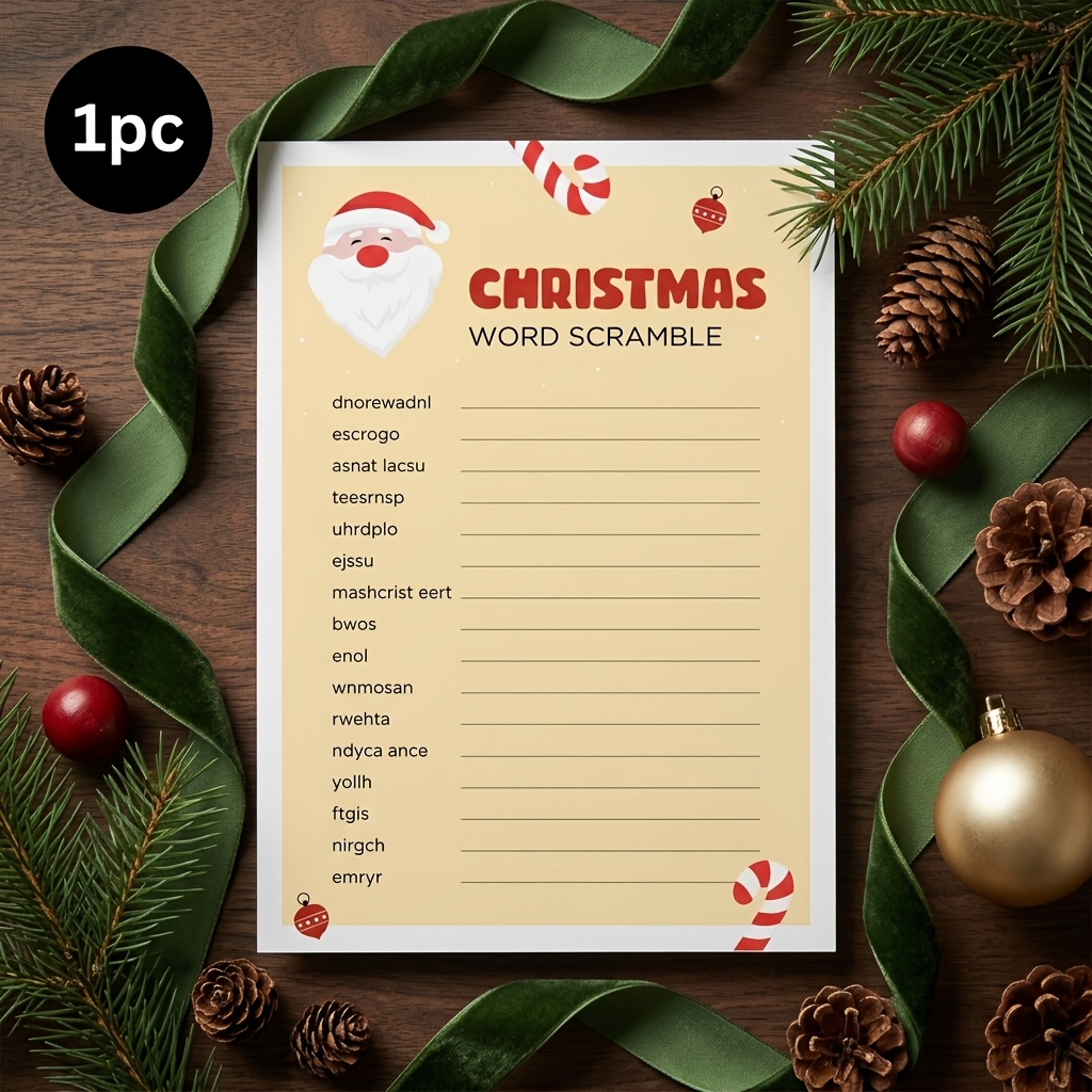 Christmas Word Scramble Game, 1pc/20pcs/30pcs