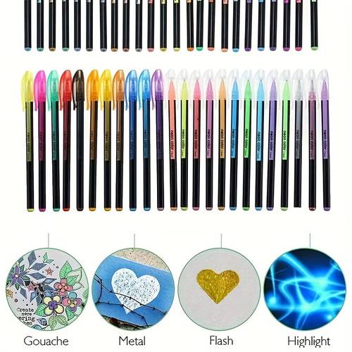 [Durable] Unique Colored Gel Pens For Adult Coloring Books, Scrapbooking, and More - Fine Point Art Markers For Doodling, Writing, And Sketching