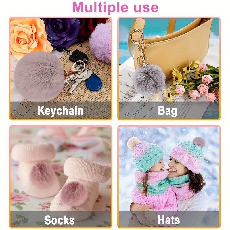 Pompon In Peluche Per Lavori A Maglia - Soffici E Colorati - Per Cappelli, Sciarpe E Accessori Fai Da Te - Foto 6