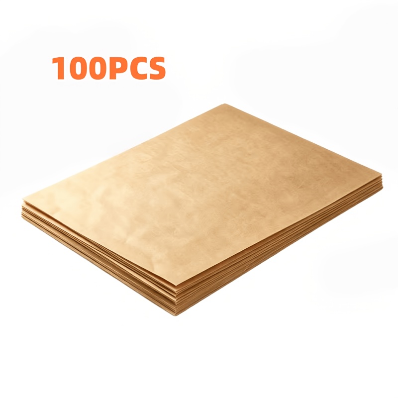 TEMU 100 feuilles de cuisson non blanchies - Antiadhésives, prédécoupées en 12X16 pouces (30X40 cm), pour , , la grillade, la friteuse à air,