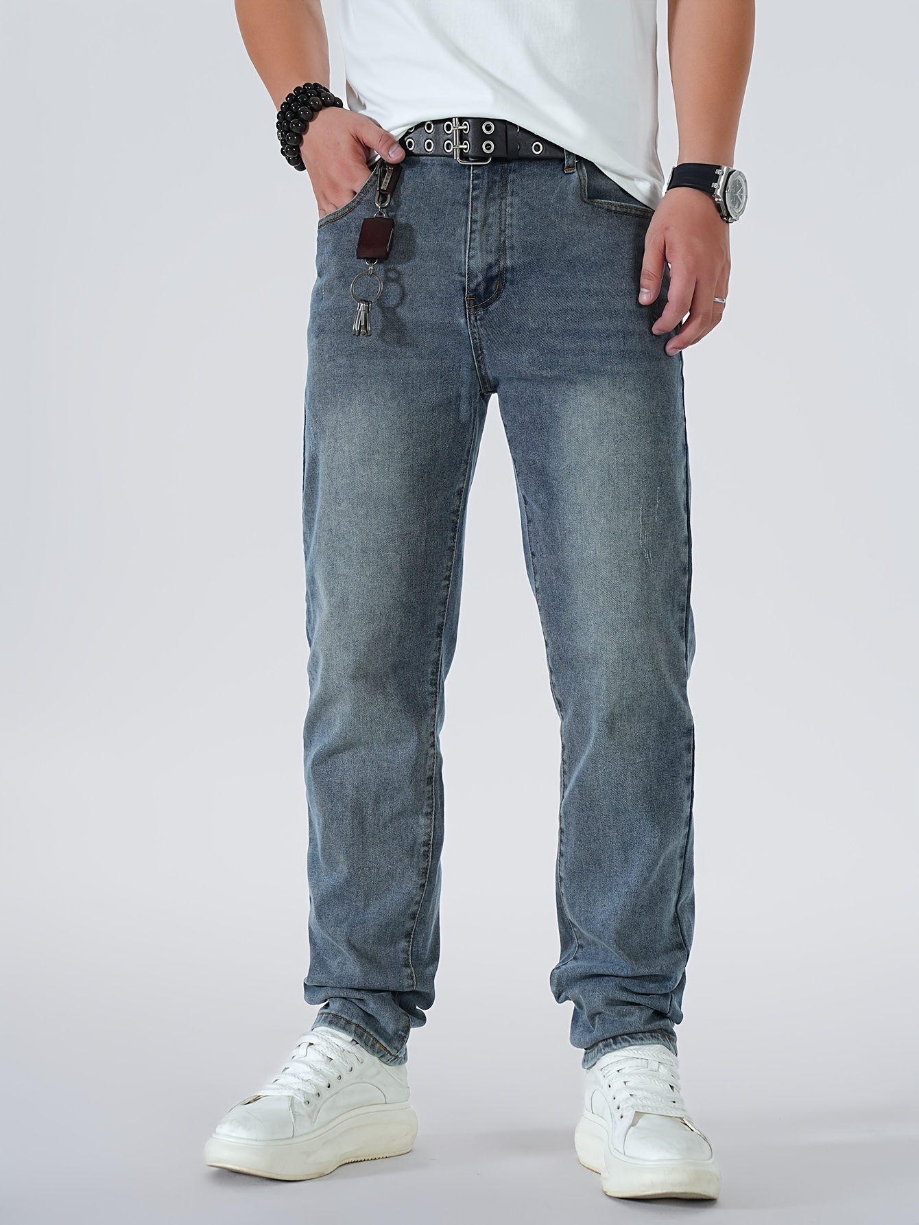 Men'S Elastic, Washable Denim Jeans That Can Be Worn in All Seasons, Featuring a Slim Fit Design, Perfect for Everyday Wear And Highly Versatile. #TB4273