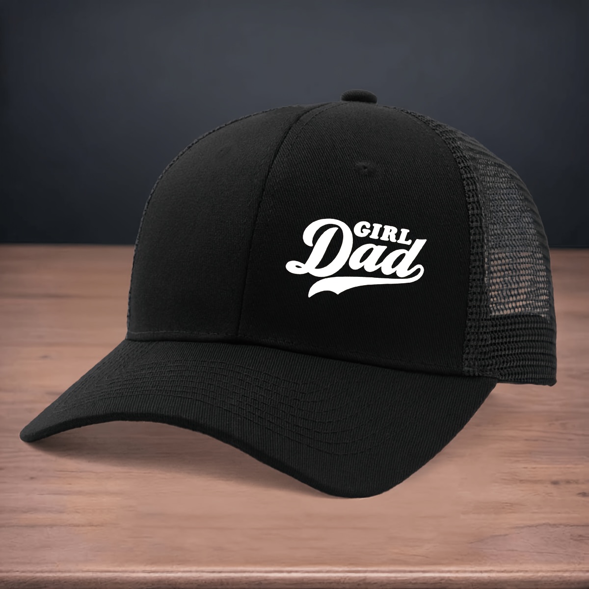 TEMU High-quality Printed 'girl Dad' Baseball Suitable For Men And Women, Featuring A Trendy Curved Brim Design Versatile For . It Has A Hard Top,