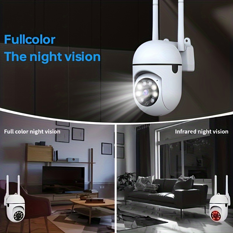 2pcs WiFi Security Camera 360° Panoramic View, PTZ Control, Motion Detection Alerts, Two-Way Audio, Full-Color Night Vision, USB-Powered Indoor/ Surveillance Camera for Home, Office, Store, Garage - Compatible with Smartphone Apps