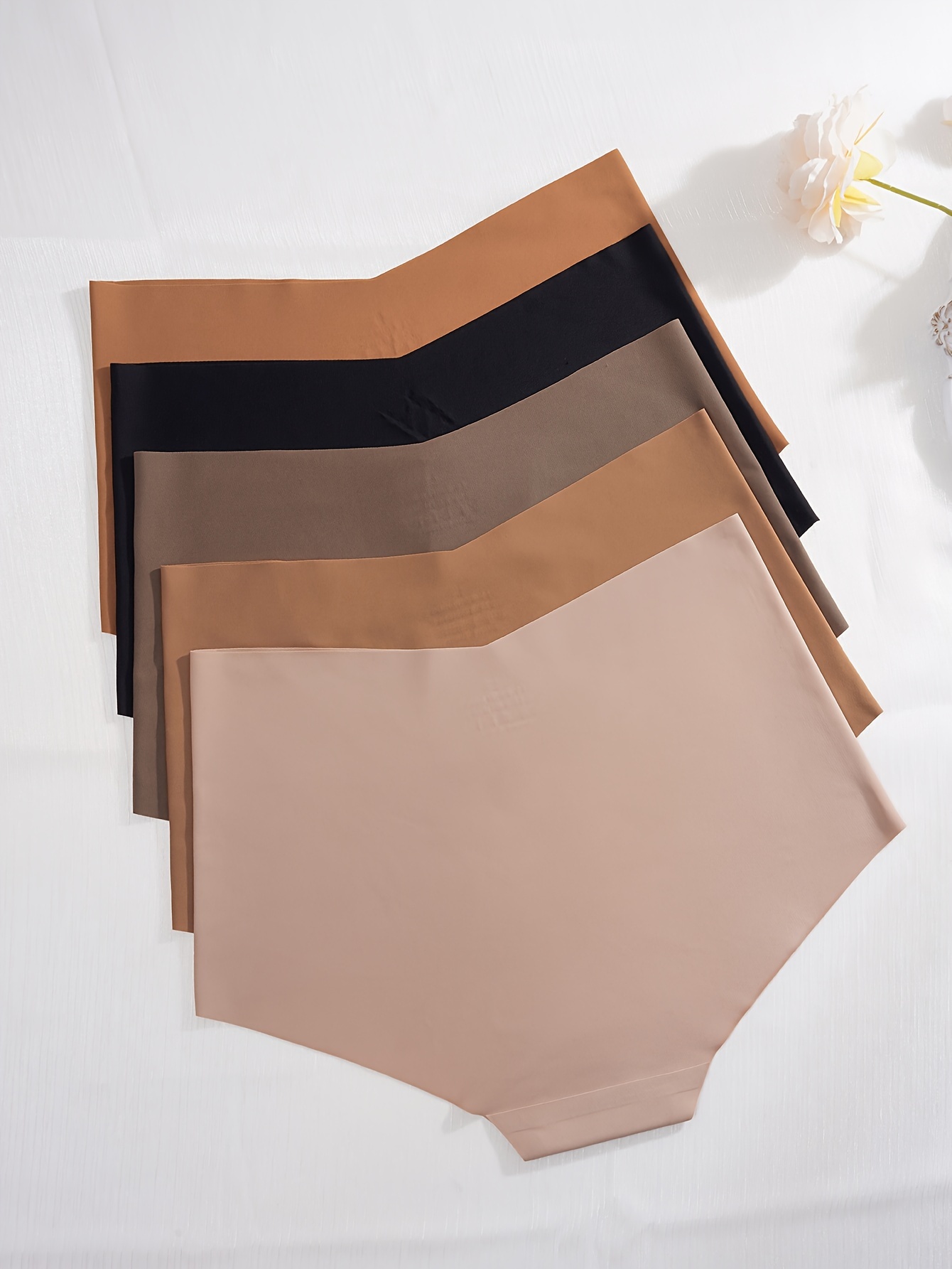 5-Pack Women's Seamless Breathable High-Waisted Thong Panties