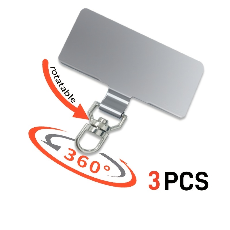 Image of Set Of 3 Upgraded 360° Rotating Stainless Steel Phone Lanyard Connectors, Ultra-thin 0.01 Inch Metal Clips, Secure Phone Case Lanyard Wrist Straps, Crossbody Accessories, Universal Phone Accessories.