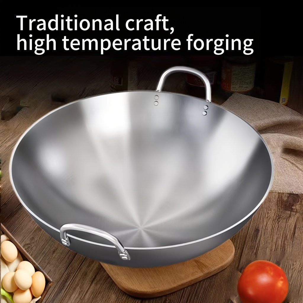 vintage cast iron skillet uncoated round bottom high temperature resistant dual handles details 0