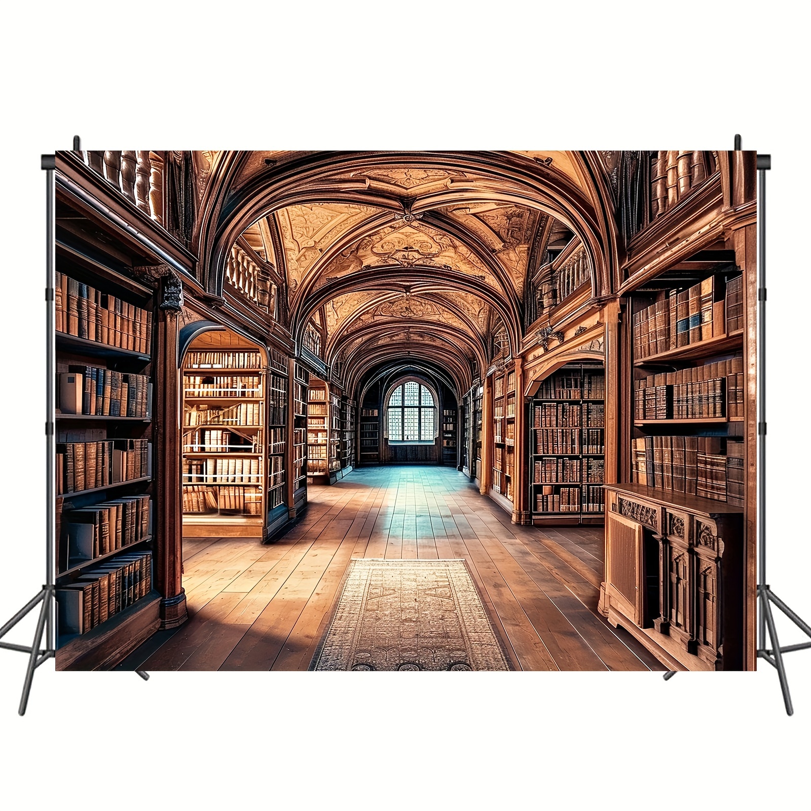 ヴィンテージの木製の本棚の背景 レトロな大学の図書館 古代の本の背景